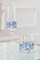 Spode Blue Italian Glass Champagne Flutes, Iconic Design, 8 oz, 4 Set Blue White